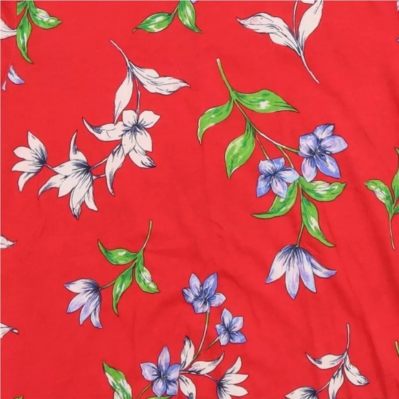 Lauren Ralph Lauren Women’s Red Floral Cotton Basic T-Shirt Crew Neck Sz Large - Picture 2 of 9